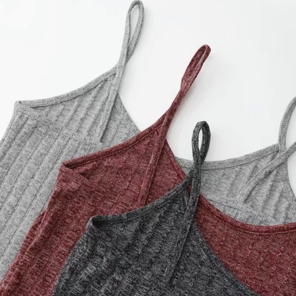 2 Piece Ribbed Pajamas in Grey in Large - Picture 2 of 4